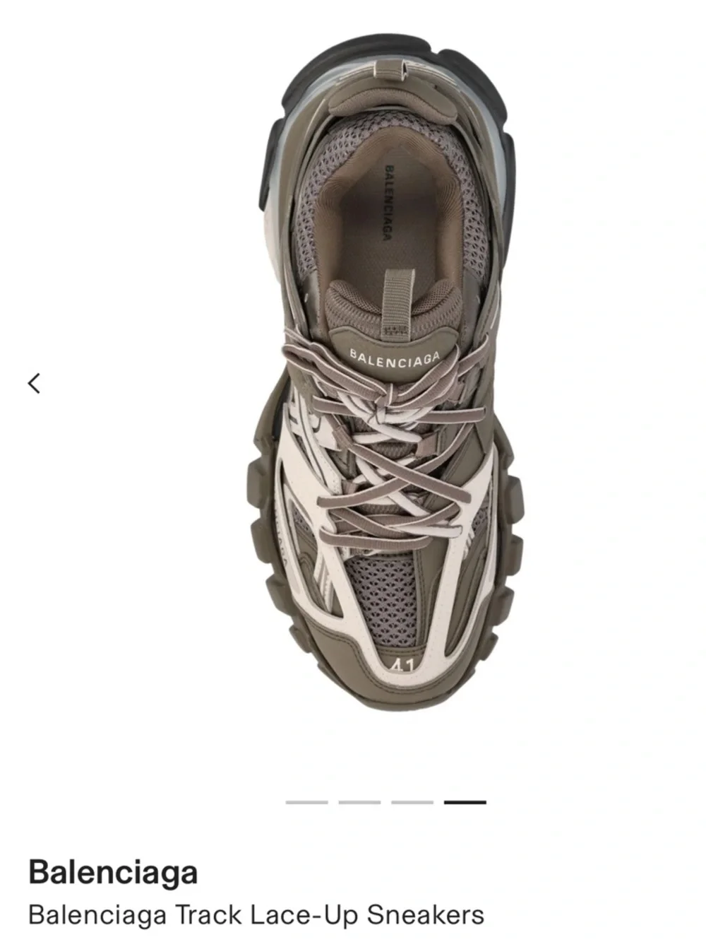Balenciaga Women’s Layered Track Sneakers in Olive Green and Beige (Authentic)